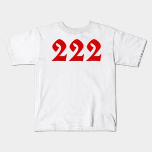 222 angel number red Kids T-Shirt